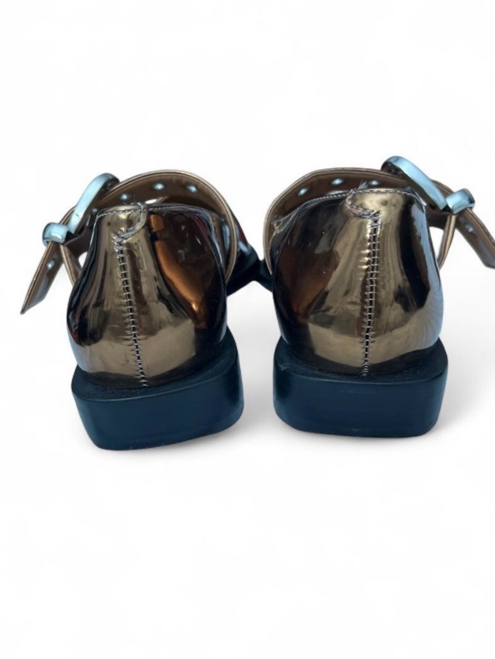 New Anthropologie Metallic cooper Pointed Mary Janes sz7 - Picture 5 of 6